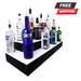 BarConic® LED Liquor Bottle Display Shelf - Outside Corner - 3 Steps - Black