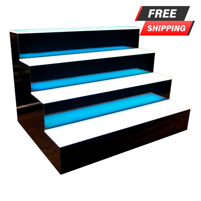 BarConic® LED Liquor Bottle Display Shelf Tier (Step) Black Mu —  Bar Products