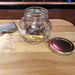 8 oz Faceted Round Glass Jar w/ Lid 