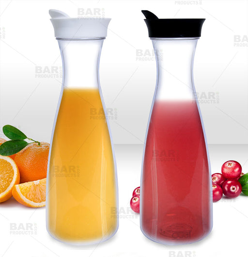 Juice Carafes - 54 ounce Jar - Black or White Lid