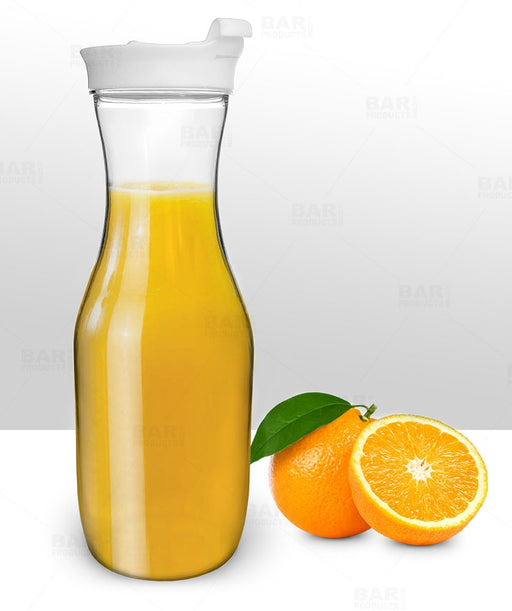 Store and Pour Juice Containers 1 Quart – Flow N Stow Fruit Juice Bottles – Easily Mix, Pour, Store - Bar Supplies Liquor and Juice Pouring Bottles