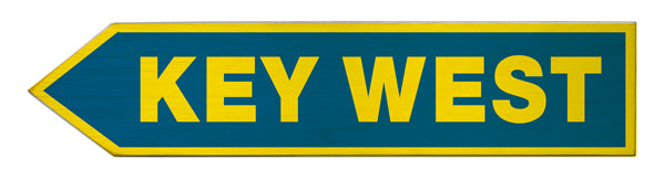 Key West Wood Arrow Sign- Left
