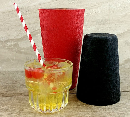 BarConic® Cocktail Shaker Set - 28oz / 18oz Tins - Komodo Koat™ Red / Black