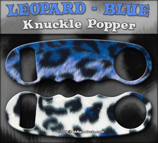 Blue Leopard Knuckle Popper Opener