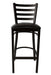 Ladder Back Metal Bar Stool - Black Vinyl 