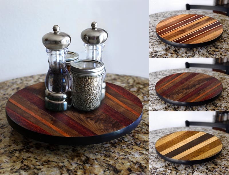 Lazy Susan - WOOD END GRAIN Designs - 3 Different Sizes - For Kitchen Table Top