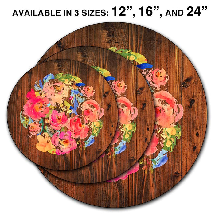 Lazy Susan - WATERCOLOR FLOWERS - 3 Different Sizes - For Kitchen Table Top