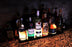 LED Counter Caddies™ - Slate Design Straight Shelf - Liquor/Wine Bottle Display - bright light glow yellow orange