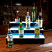 BarConic® LED Bar Display Shelf 3 Tier Step Black Liter Bottles Professional Bar