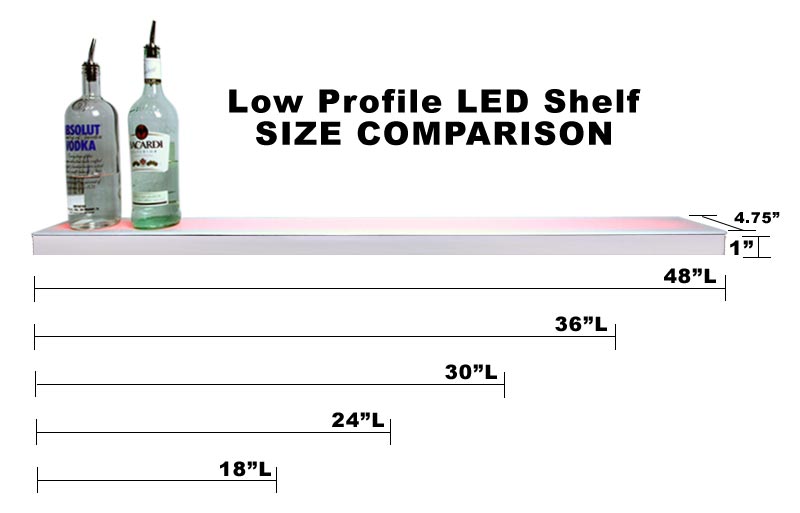 BarConic® LED Liquor Bottle Display Shelf Low Profile Step Pol — Bar  Products