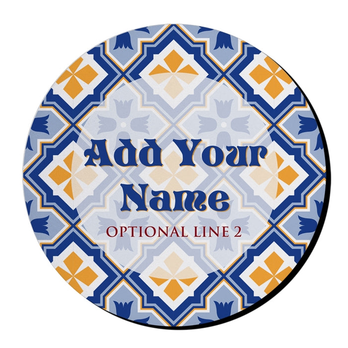 ADD YOUR NAME - Beer Bucket Coaster - Spanish Tile Pattern
