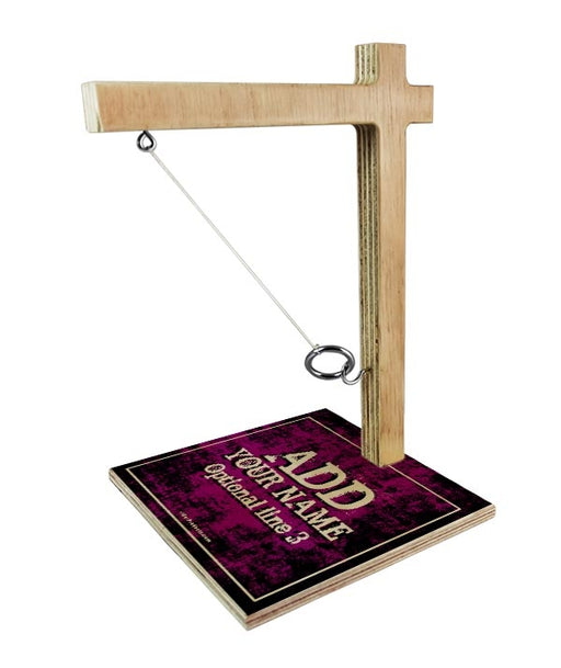ADD YOUR NAME Tabletop Ring Toss Game - Pink Grunge