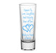 CUSTOMIZABLE - 2oz Tall Clear Shot Glass - Cheers to Love, Laughter