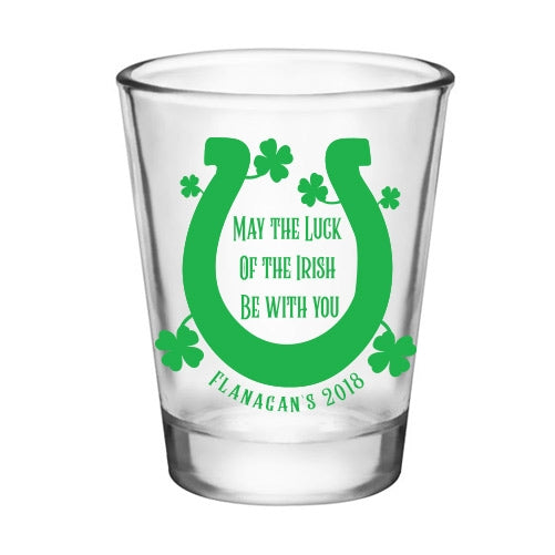 CUSTOMIZABLE - 1.75oz Clear Shot Glass - Luck of the Irish
