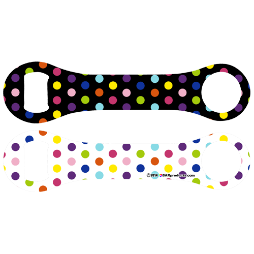 Kolorcoat™ Dog Bone Bottle Opener - Colorful Polka Dots