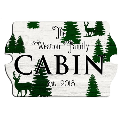 Custom Tavern Shaped Wood Bar Sign - Cabin