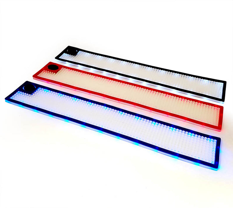 LED Bar Mats (3 3/4" W x 23 3/8" L) - 3 Color Options - Red, White, and Blue