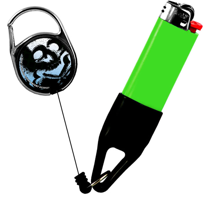 Premium Clip Lighter Leash® - Skulls - Blue / White / Black