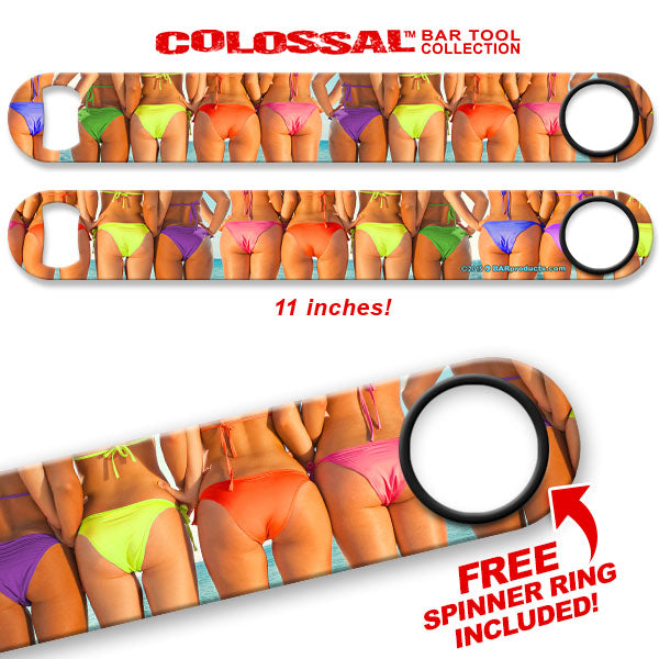 Kolorcoat™ 11" Long COLOSSAL™  Speed Bottle Opener – Rainbow Butts