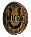 Custom Wood Barrel Top Sign – Lucky Horseshoe