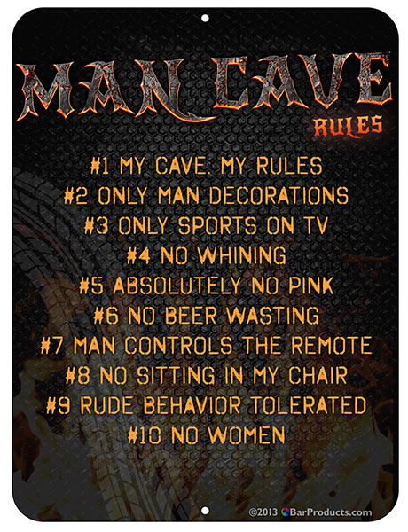 Man Cave Rules Bar Sign