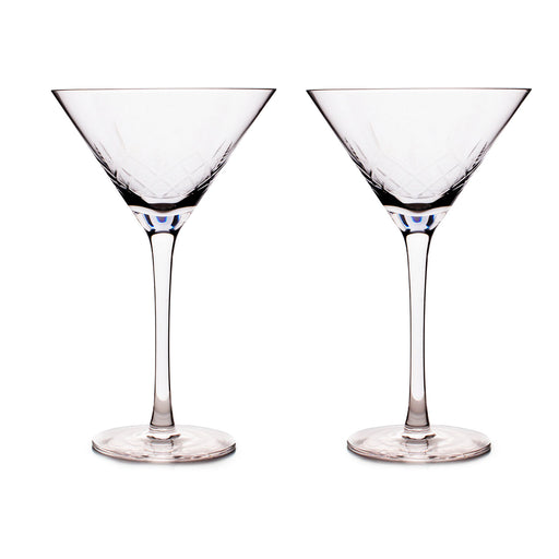 9 ounce Diamond Martini Glasses - 2 pack