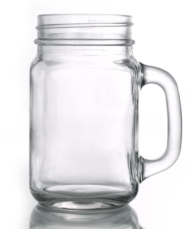 BarConic® 16 oz Mason Jar Mug Glass – with Handle