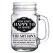 CUSTOMIZABLE - 16oz Mason Jar with Handle - Happy Hour