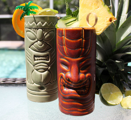 BarConic® Tiki Drinkware - Ceramic Mean Green Mug - 11 ounce