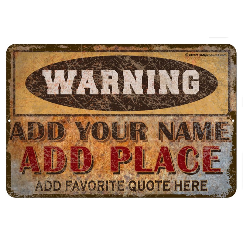 CUSTOMIZABLE Vintage Metal Bar Sign - 12