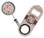CUSTOMIZABLE Mini Bottle Opener with Retractable Reel - Vintage Design 4