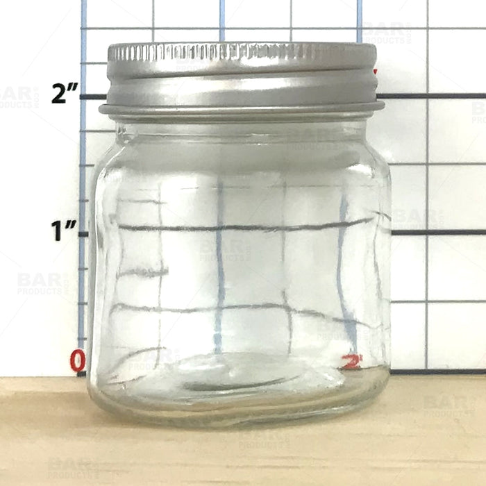 Mini Mason Jars - w/ Lids - Plastic 2.5 oz. - Pack of 8 — Bar Products