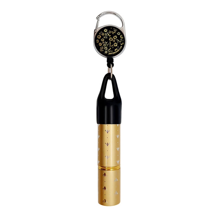 Mister Leash - Retractable and Refillable Gold Atomizer - Golden Floral