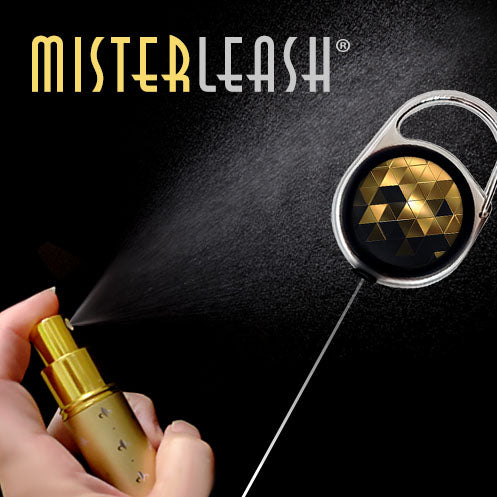 Mister Leash™ - Retractable and Refillable Gold Sanitizer Atomizer - Golden Prism
