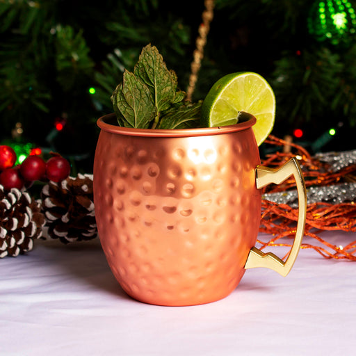 BarConic® Hammered Moscow Mule Mug - Copper Plated 18oz