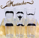 Mustache Pint Glasses - Set of 6