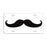Mustache Themed License Plates - White