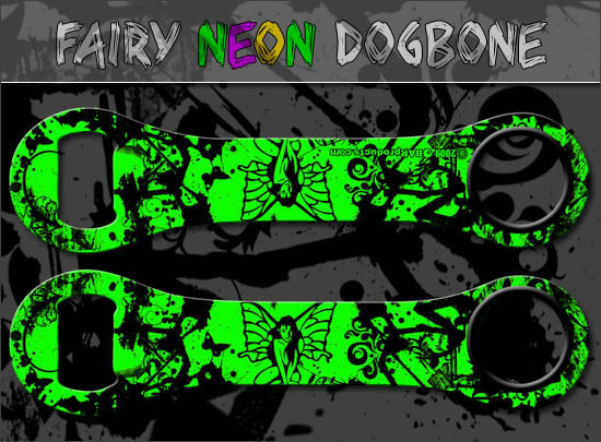 Dog Bone Bottle Opener / Bar Key - Neon Tribal Fairy - Color Options