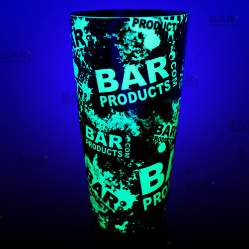 Neon Green BPC logo Cocktail shaker glows under a black light!