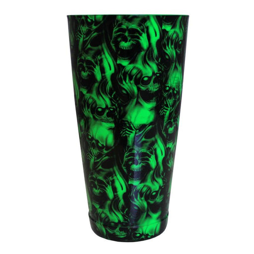 Cocktail Shaker Tin - Printed Designer Series - 28oz weighted - NEON GREEN Evil