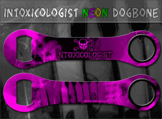 Dog Bone Bottle Opener / Bar Key - Neon Intoxicologist - Color Options