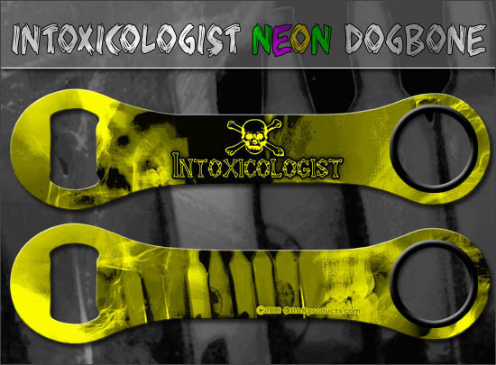 Dog Bone Bottle Opener / Bar Key - Neon Intoxicologist - Color Options