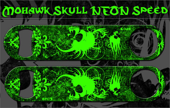 Kolorcoat Speed Openers - Mohawk Skulls - NEON GREEN