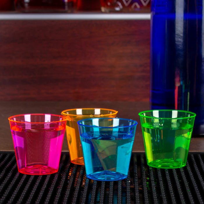 Assorted Neon Shot Glasses - 50ct. - 1 ounce