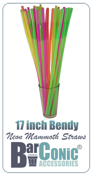 CLEARANCE - 17 - Christmas Print Reusable Plastic Straws - 9 Long