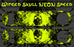 Speed Bottle Opener / Bar Key - Winged Skulls - Yellow