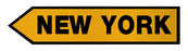 New York Wood Arrow Sign- Left