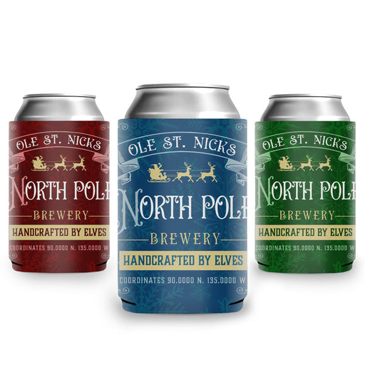 Can Coolers - North Pole Brewery - 3 Pack (Blue, Red and Green)