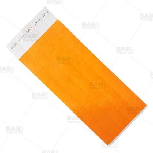 Neon Orange Paper Wristbands 