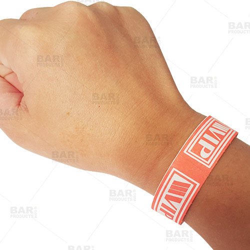 Wristbands - NEON Red / White VIP